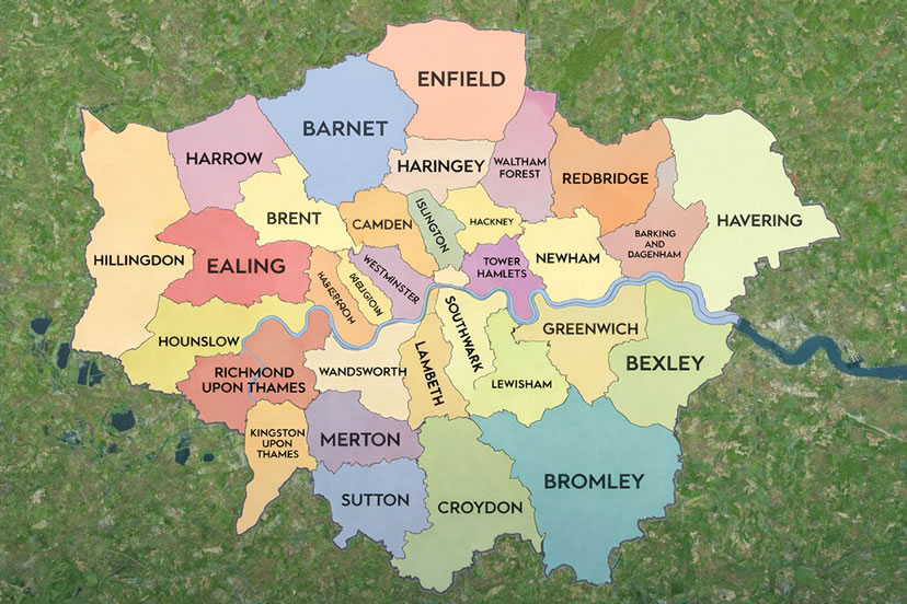 London boroughs map